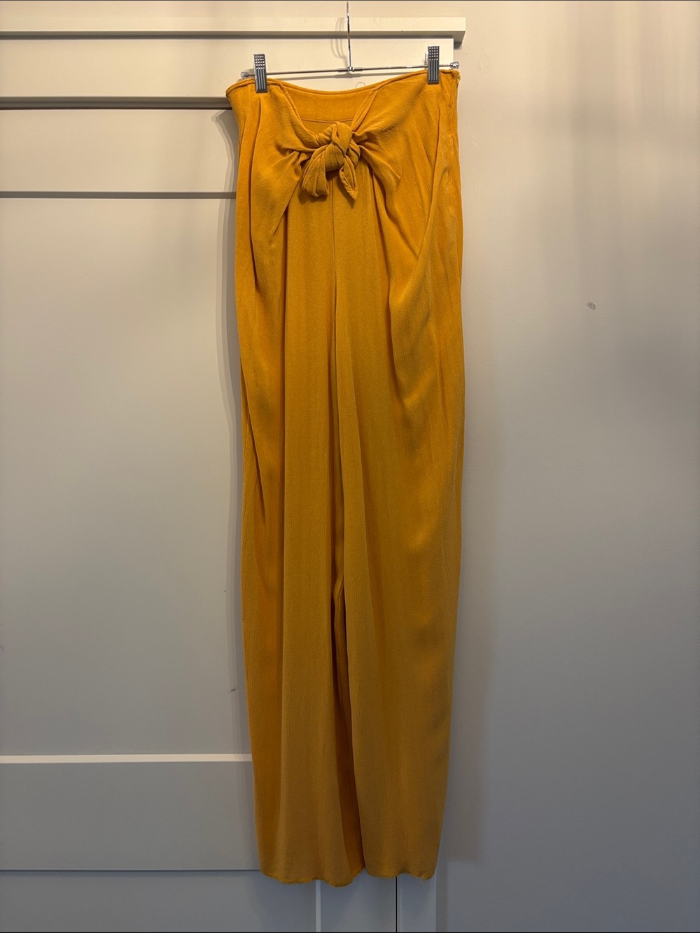 Jazfa high-waisted, wide-leg mustard yellow pants